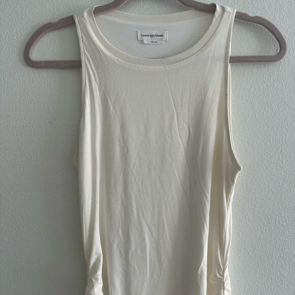 Lovers and Friends White Ruched Bodycon Mini Dress Small - Picture 4 of 8